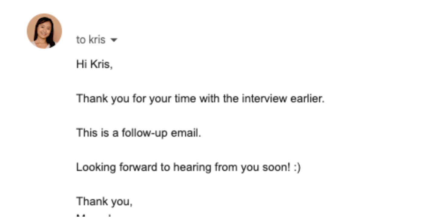 Testing VA Applicants Follow Up Email