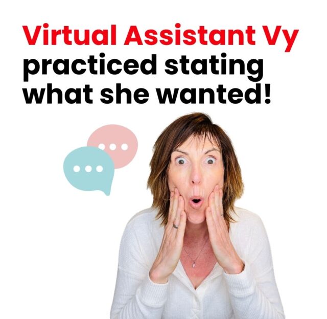 Virtual Assistant Vy practiced stating what she wanted!