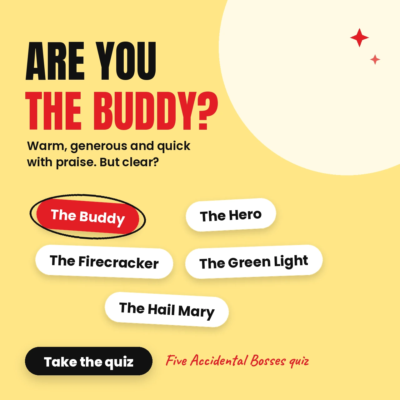 Are you the Buddy, take the Five Accidental Bosses quiz