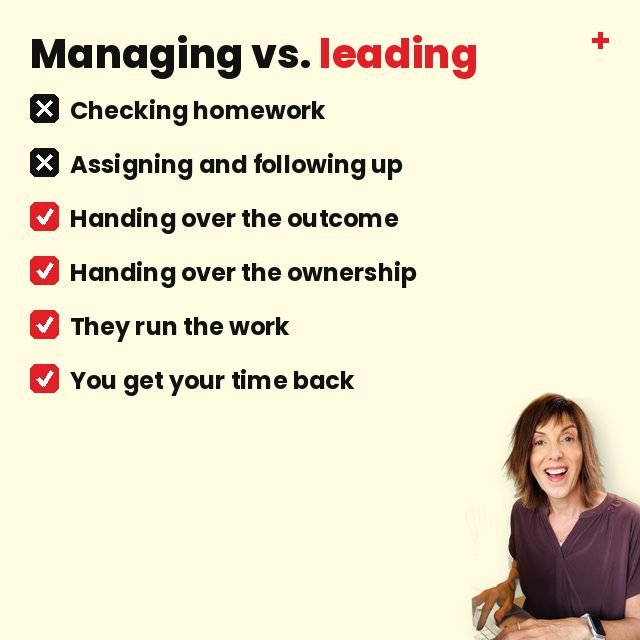Managing my team vs leading my team checklist