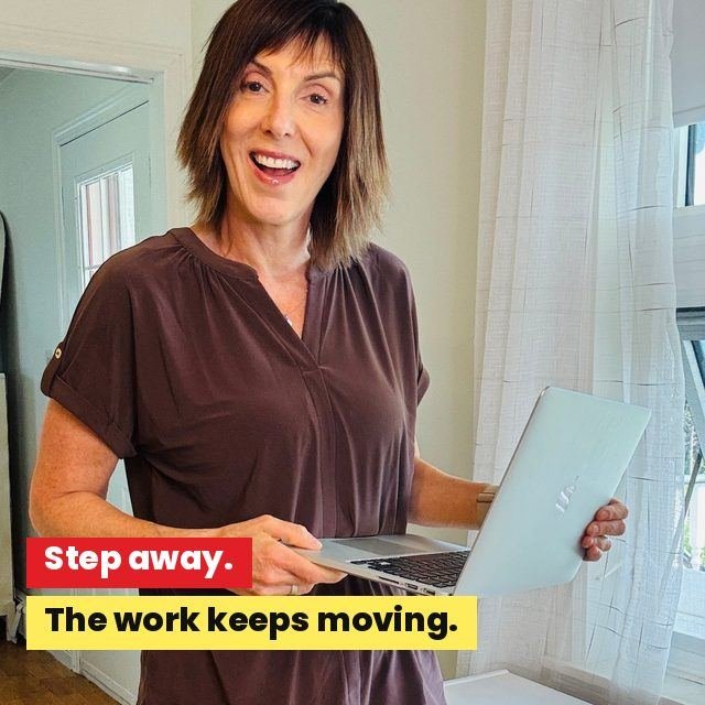 Kris Ward with a laptop, step away and the business keeps moving without the owner bottleneck